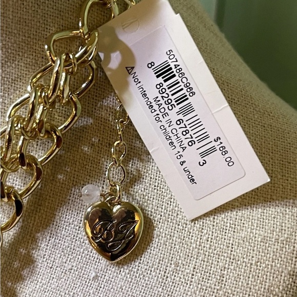 NWT Betsey Johnson Conversation Heart Necklace Bracelet Earrings Full Set - Picture 5 of 7
